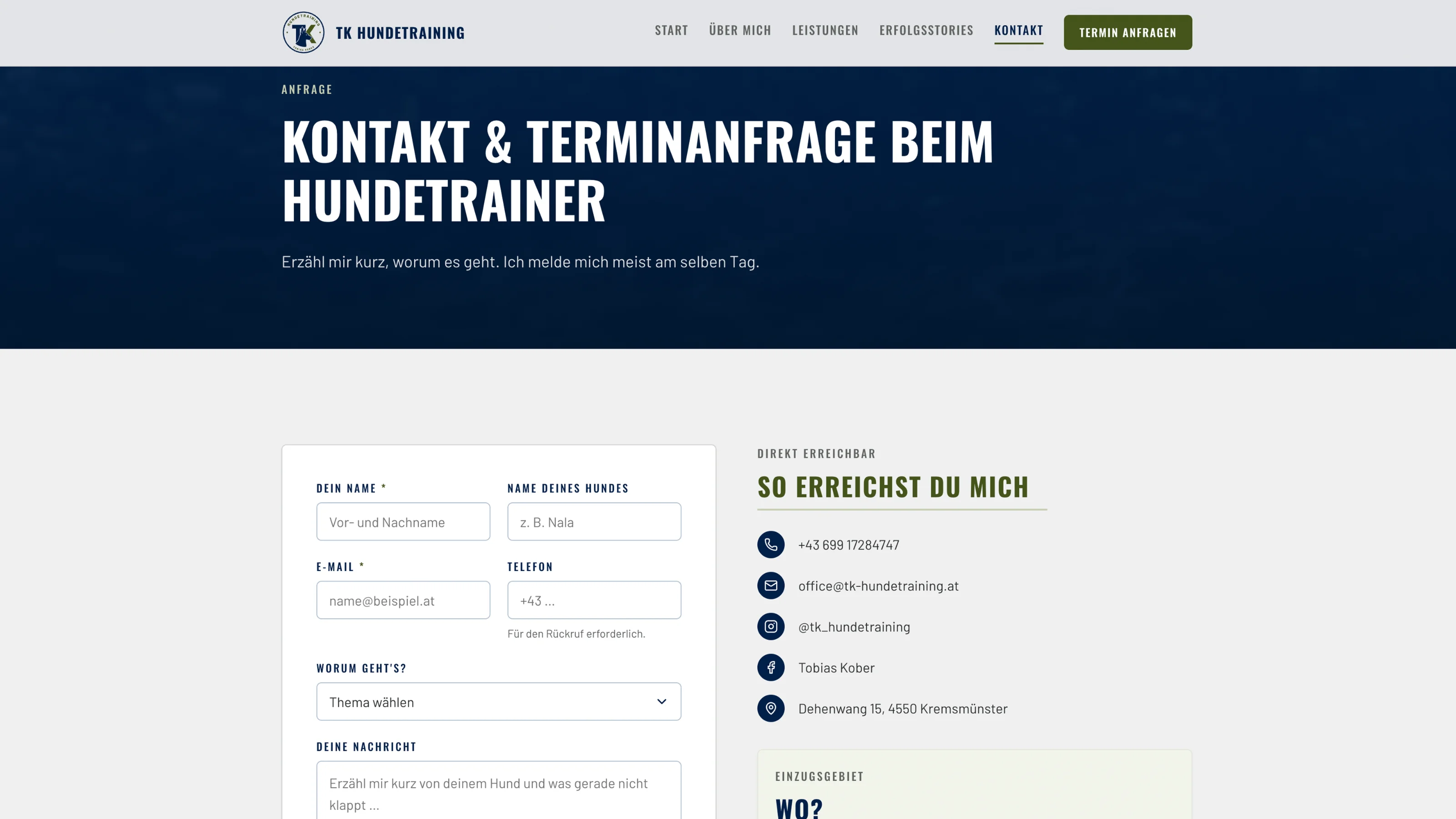 Tobias Kober Hundetraining X Website — Bild 3